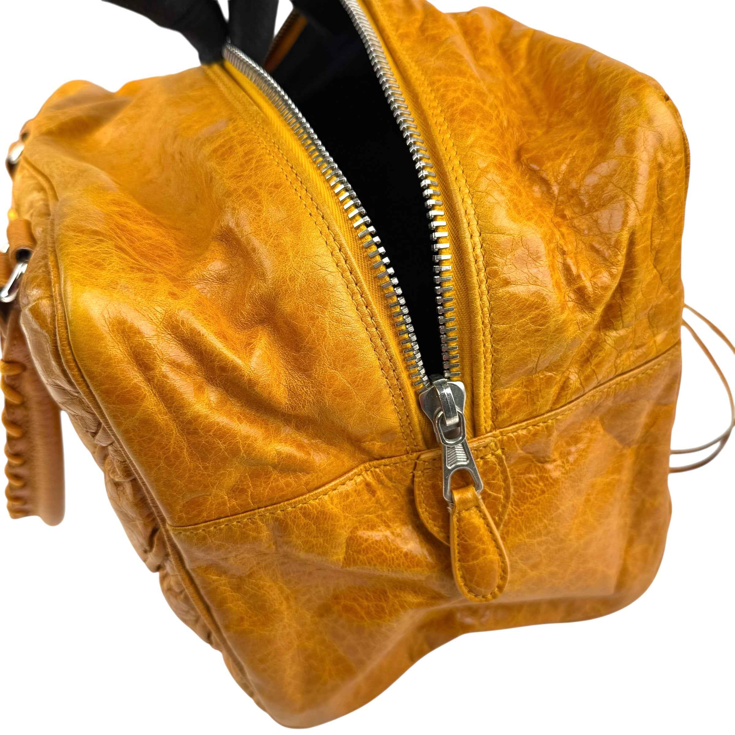 Balenciaga Quilted Mustard Yellow Leather Matelasse Handbag