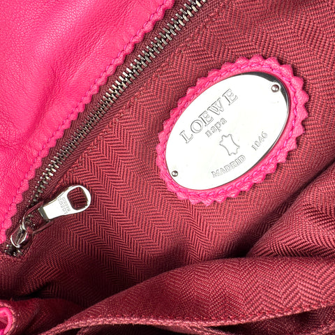 Loewe Pink Leather Flamenco Shoulder Bag