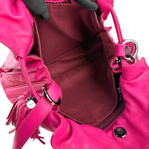 Loewe Pink Leather Flamenco Shoulder Bag