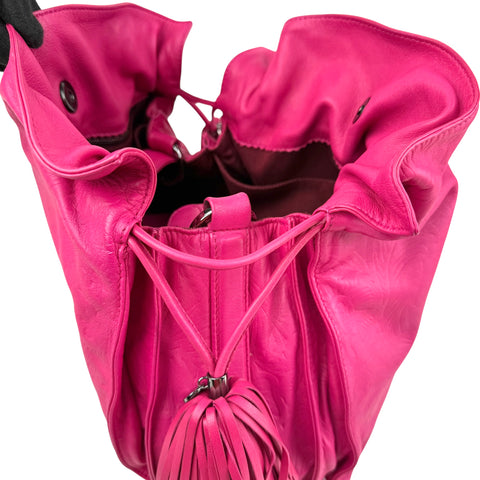 Loewe Pink Leather Flamenco Shoulder Bag