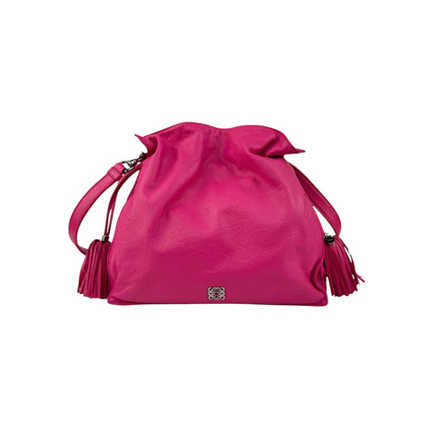 loewe pink leather flamenco shoulder bag front