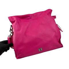 loewe pink leather flamenco shoulder bag left front 45