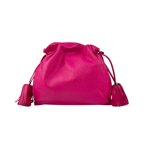 loewe pink leather flamenco shoulder bag back
