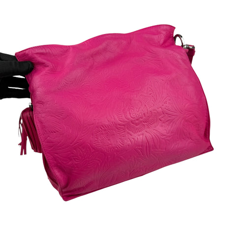 loewe pink leather flamenco shoulder bag left back 45