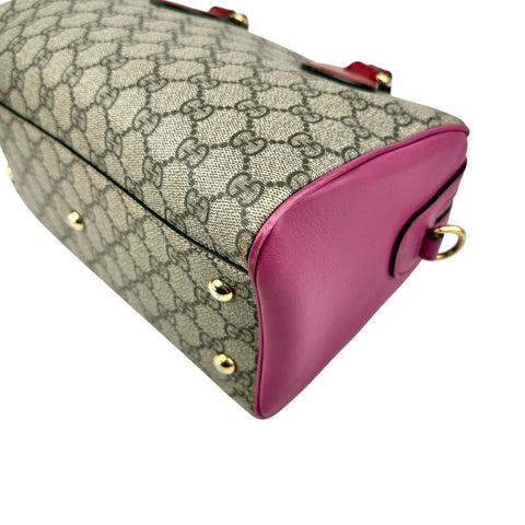Pre-owned gucci gg supreme hand bag pvc leather 2way front