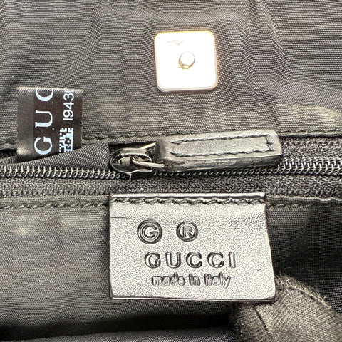 Pre-owned Gucci Green/Black GG Canvas and Leather Abbey Pocket Tote