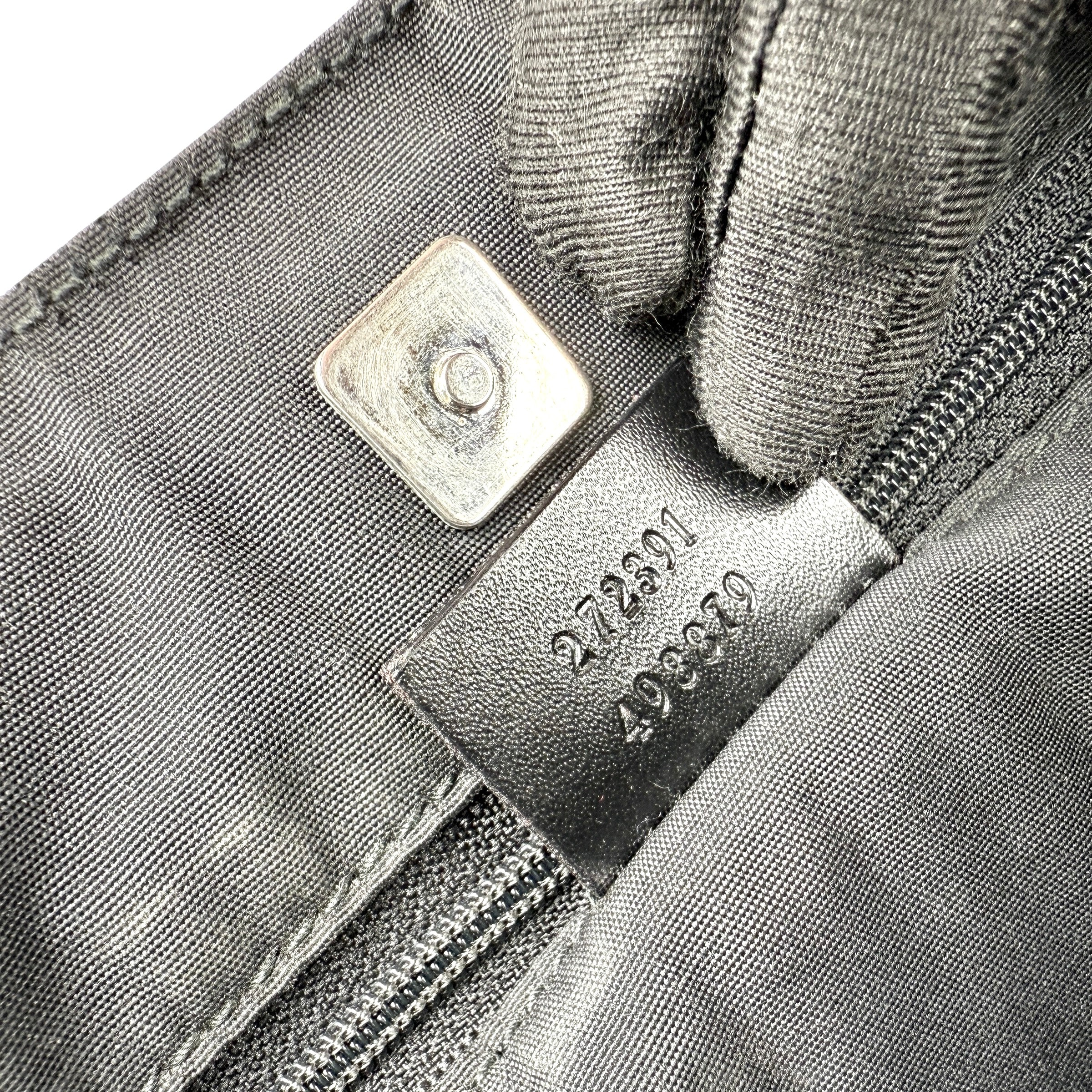 Pre-owned Gucci Green/Black GG Canvas and Leather Abbey Pocket Tote