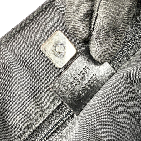 Pre-owned Gucci Green/Black GG Canvas and Leather Abbey Pocket Tote