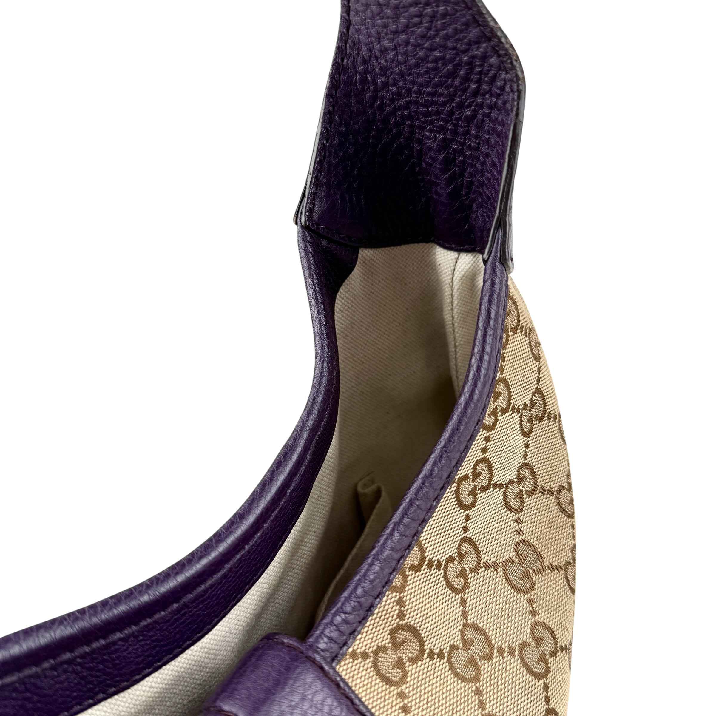 Gucci Web Canvas Jackie Shoulder Bag