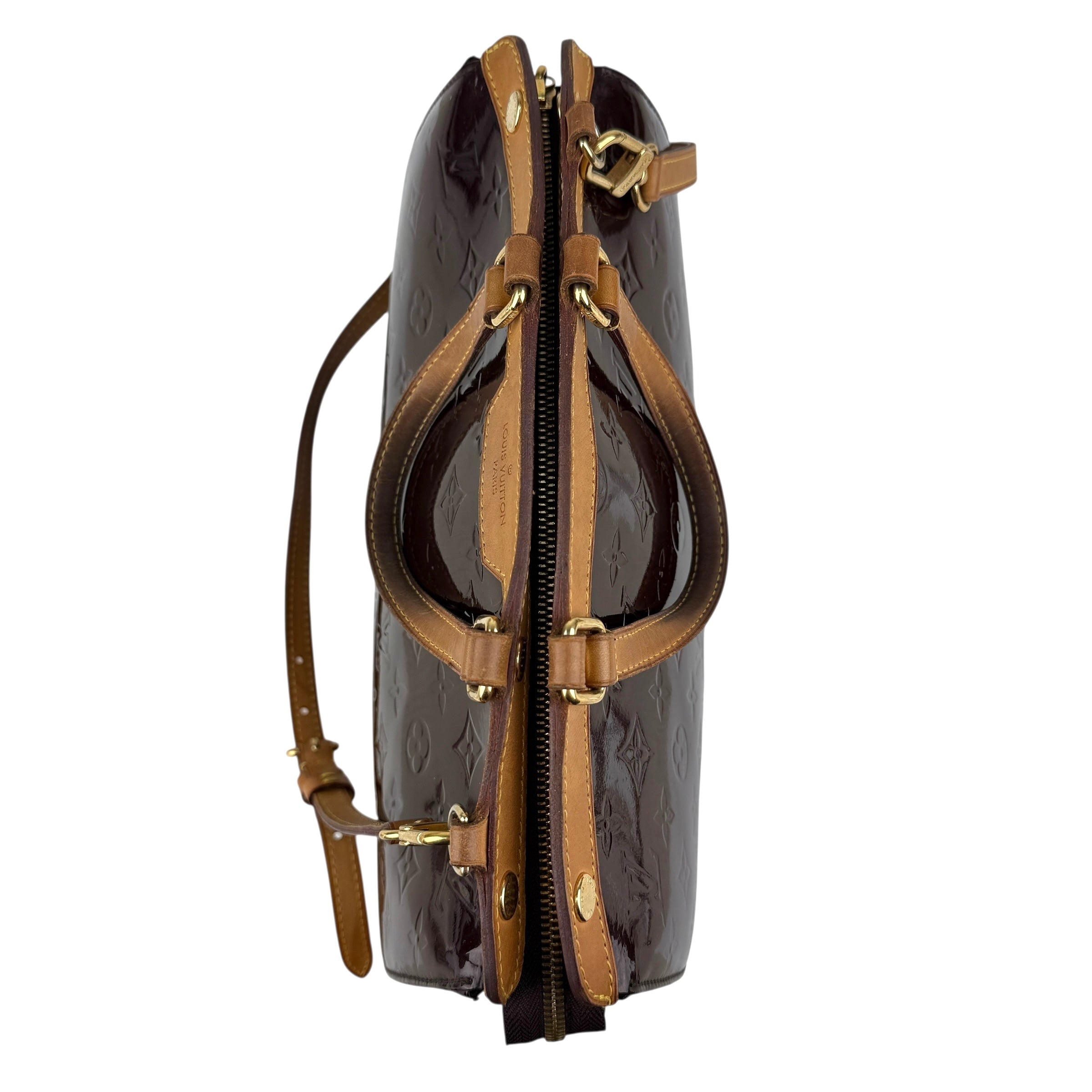 louis vuitton amarante monogram vernis brea mm bag top