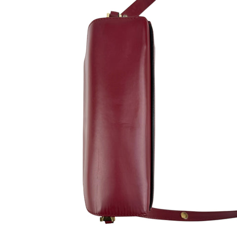 marni trunk medium leather shoulder bag red