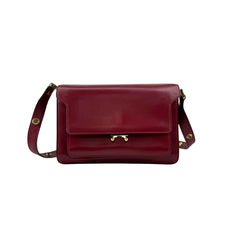 marni trunk medium leather shoulder bag red front