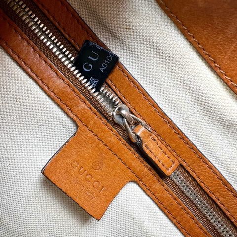 Gucci Leather Jackie Shoulder Bag Tan Brown