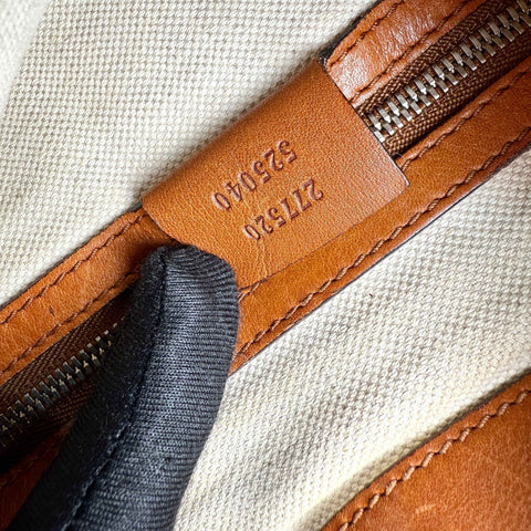 Gucci Leather Jackie Shoulder Bag Tan Brown