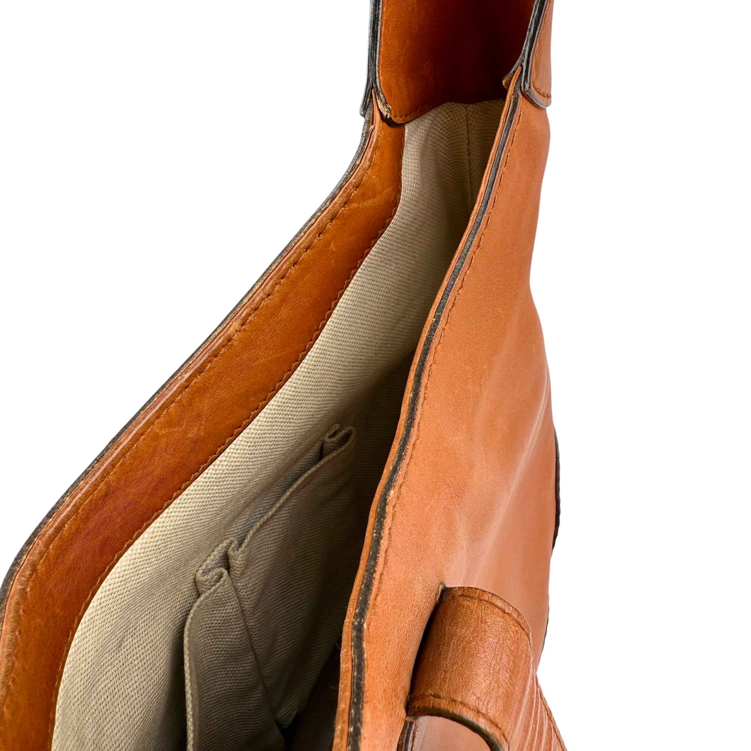 Gucci Leather Jackie Shoulder Bag Tan Brown