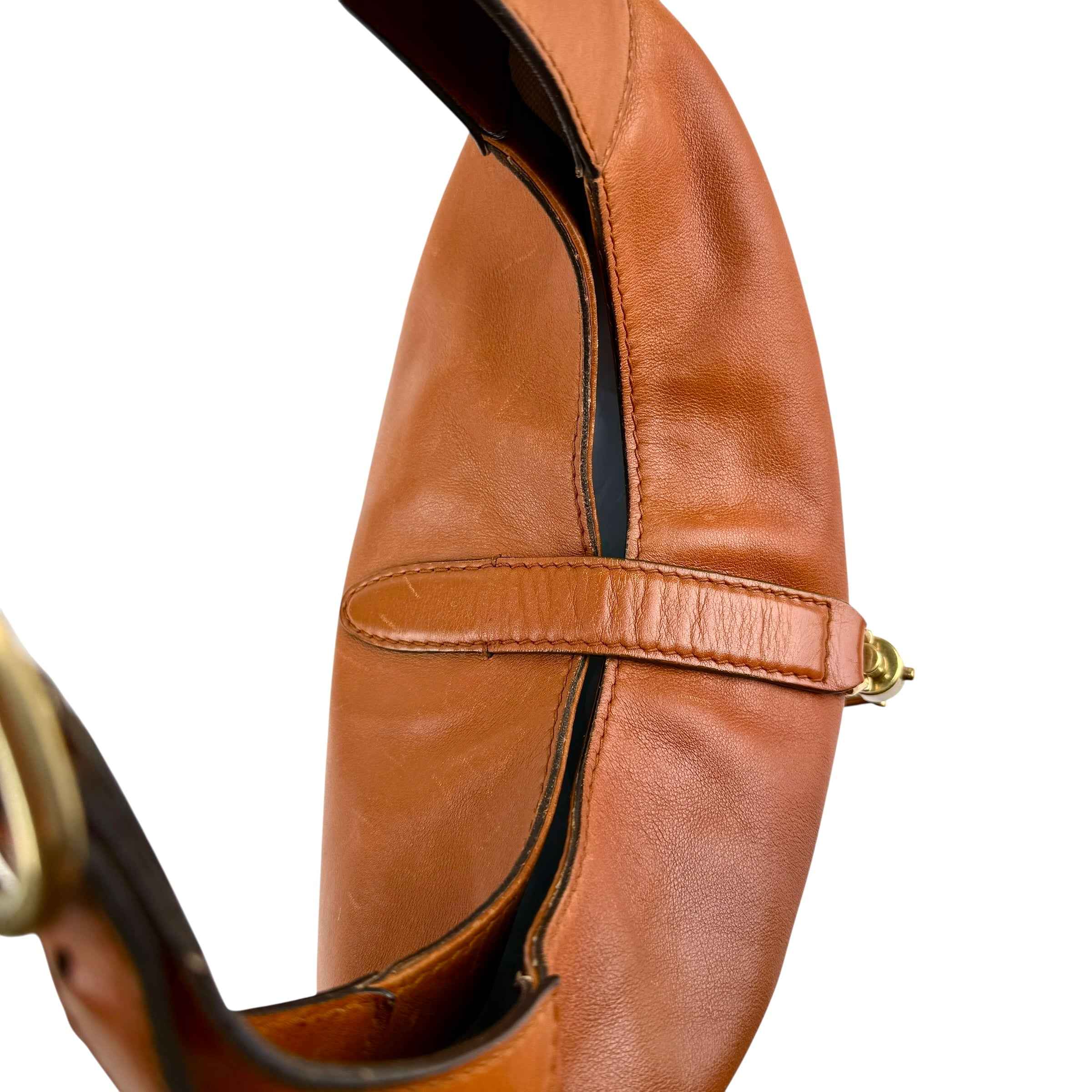 Gucci Leather Jackie Shoulder Bag Tan Brown