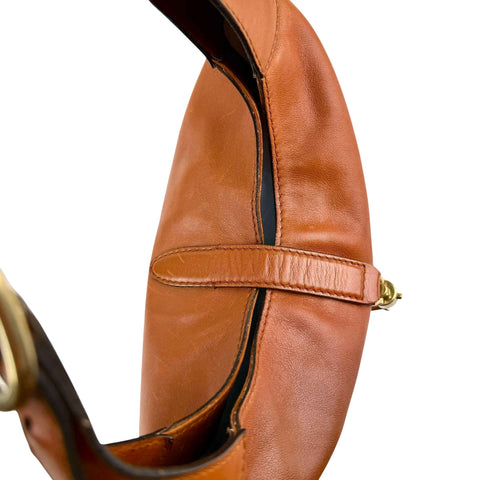 Gucci Leather Jackie Shoulder Bag Tan Brown