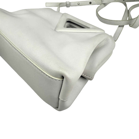 Bottega Veneta Calfskin The Point Triangle Bag Chalk