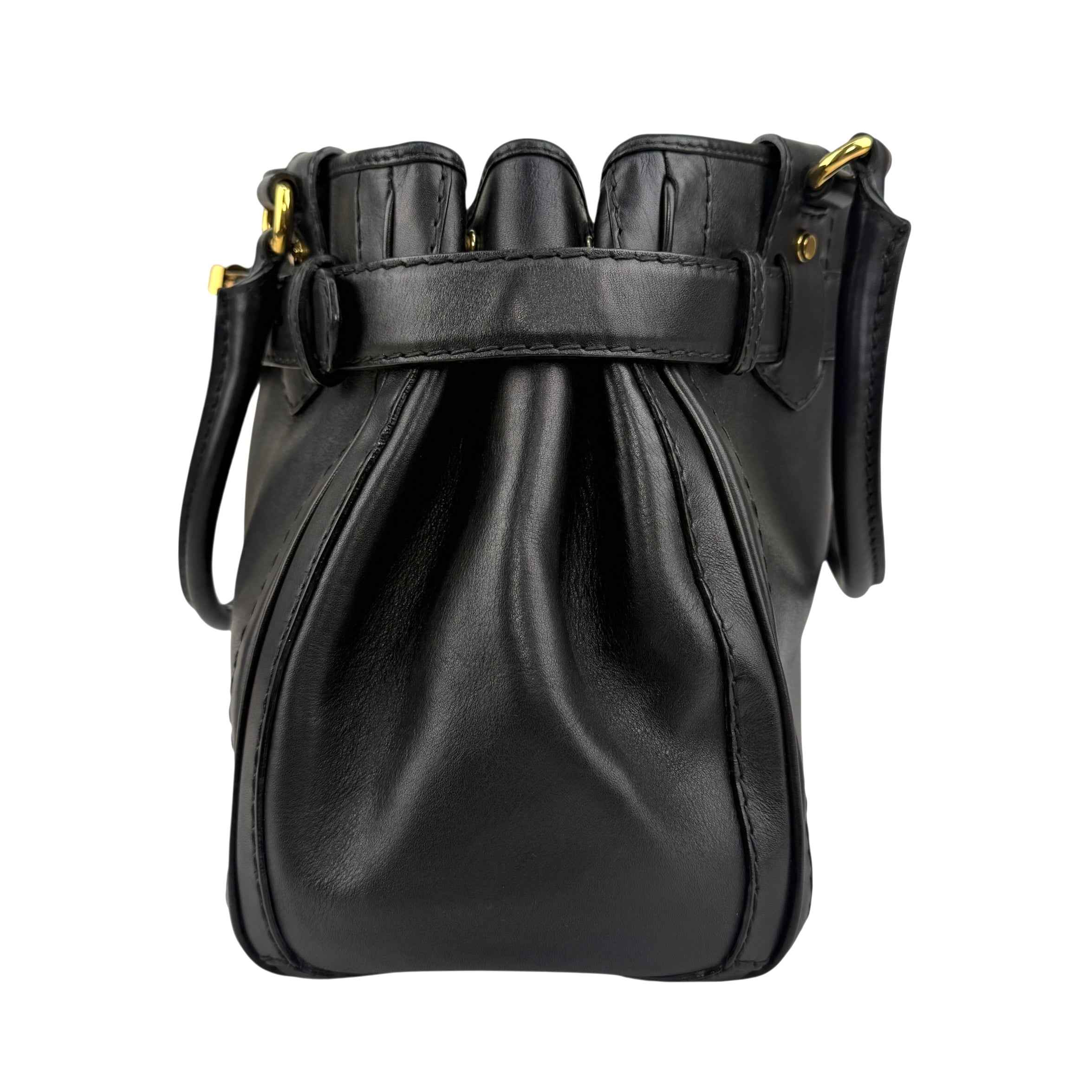 Gucci Black Leather GG Running Large Tote Bag