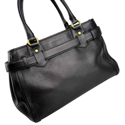 Gucci Black Leather GG Running Large Tote Bag