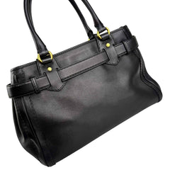Gucci Black Leather GG Running Large Tote Bag
