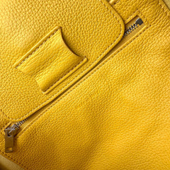 Celine Yellow Pebbled Leather Long Strap Big Bag