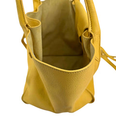 Celine Yellow Pebbled Leather Long Strap Big Bag