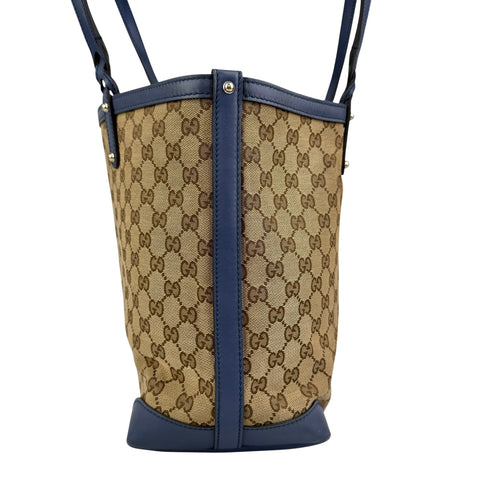 Pre-owned Gucci Beige/Blue GG Canvas Craft Original Tote Bag