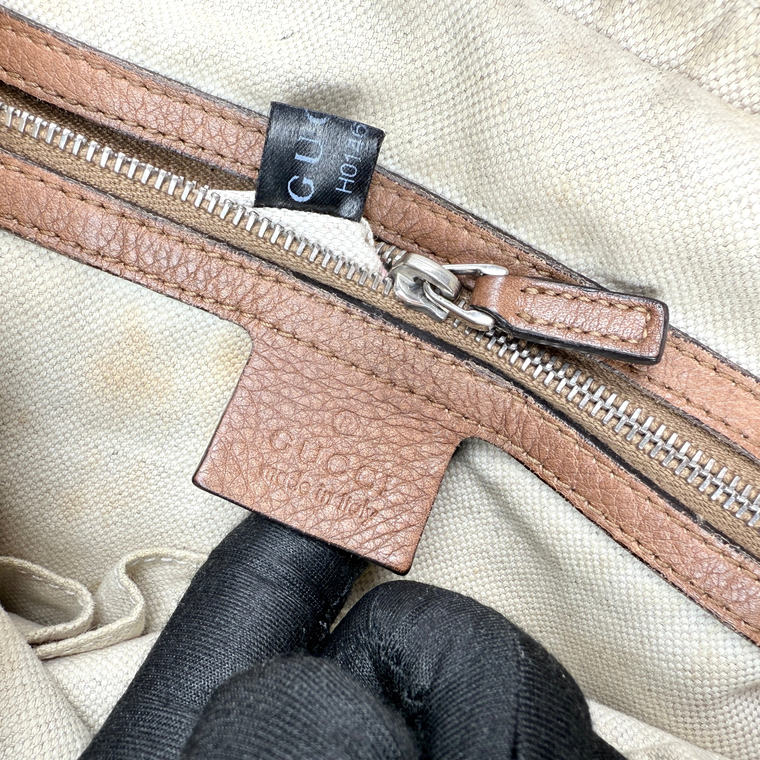 Pre-owned Gucci Brown Pebbled Leather Miss GG Original Hobo bag