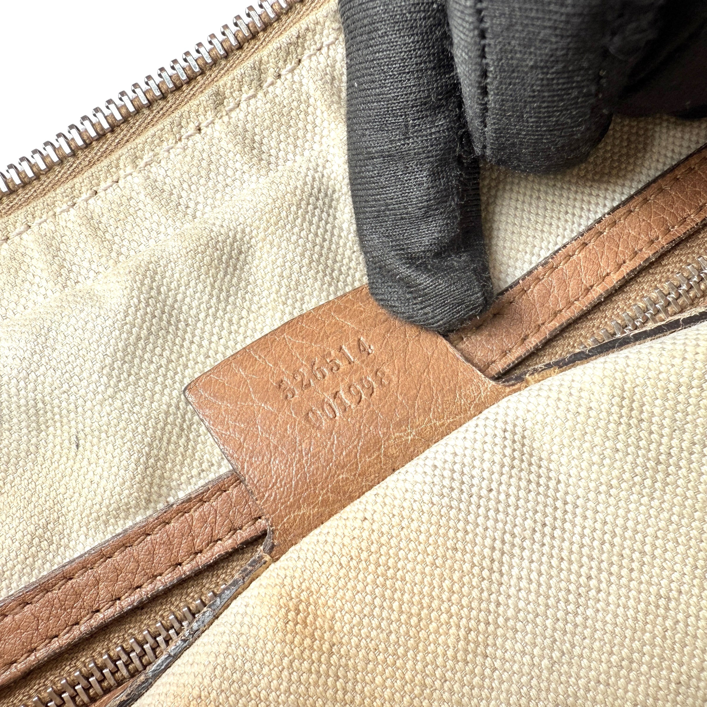 Pre-owned Gucci Brown Pebbled Leather Miss GG Original Hobo bag
