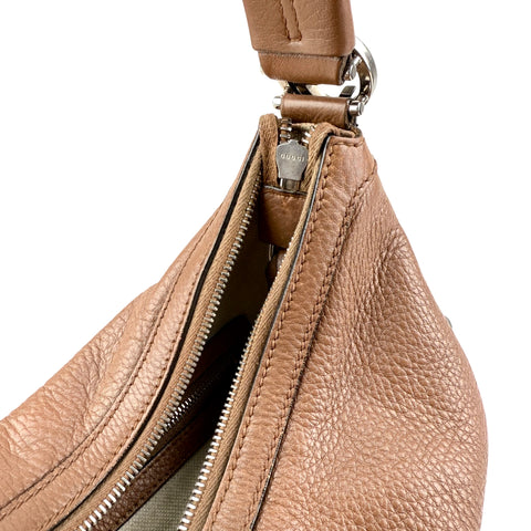 Pre-owned Gucci Brown Pebbled Leather Miss GG Original Hobo bag