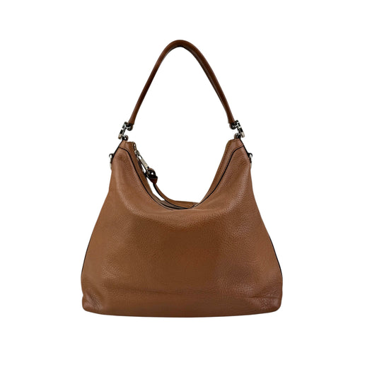 Pre-owned Gucci Brown Pebbled Leather Miss GG Original Hobo bag back view