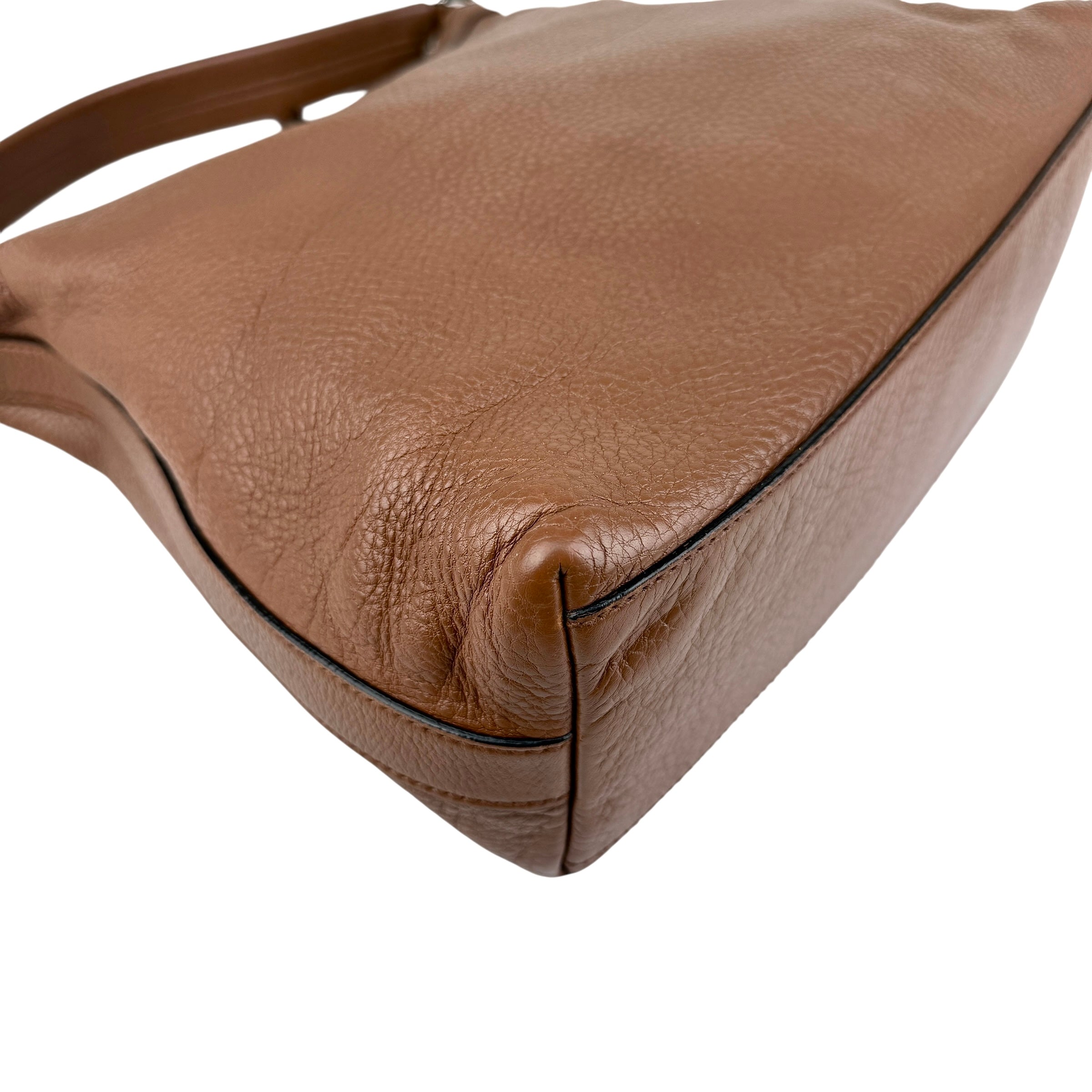 Pre-owned Gucci Brown Pebbled Leather Miss GG Original Hobo bag