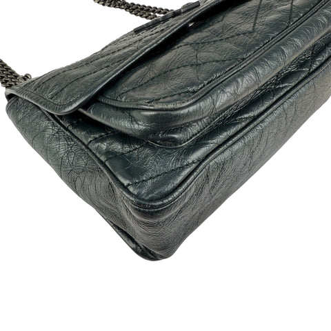 Pre-owned Saint Laurent Green Crinkled Calfskin Leather Medium Niki bag