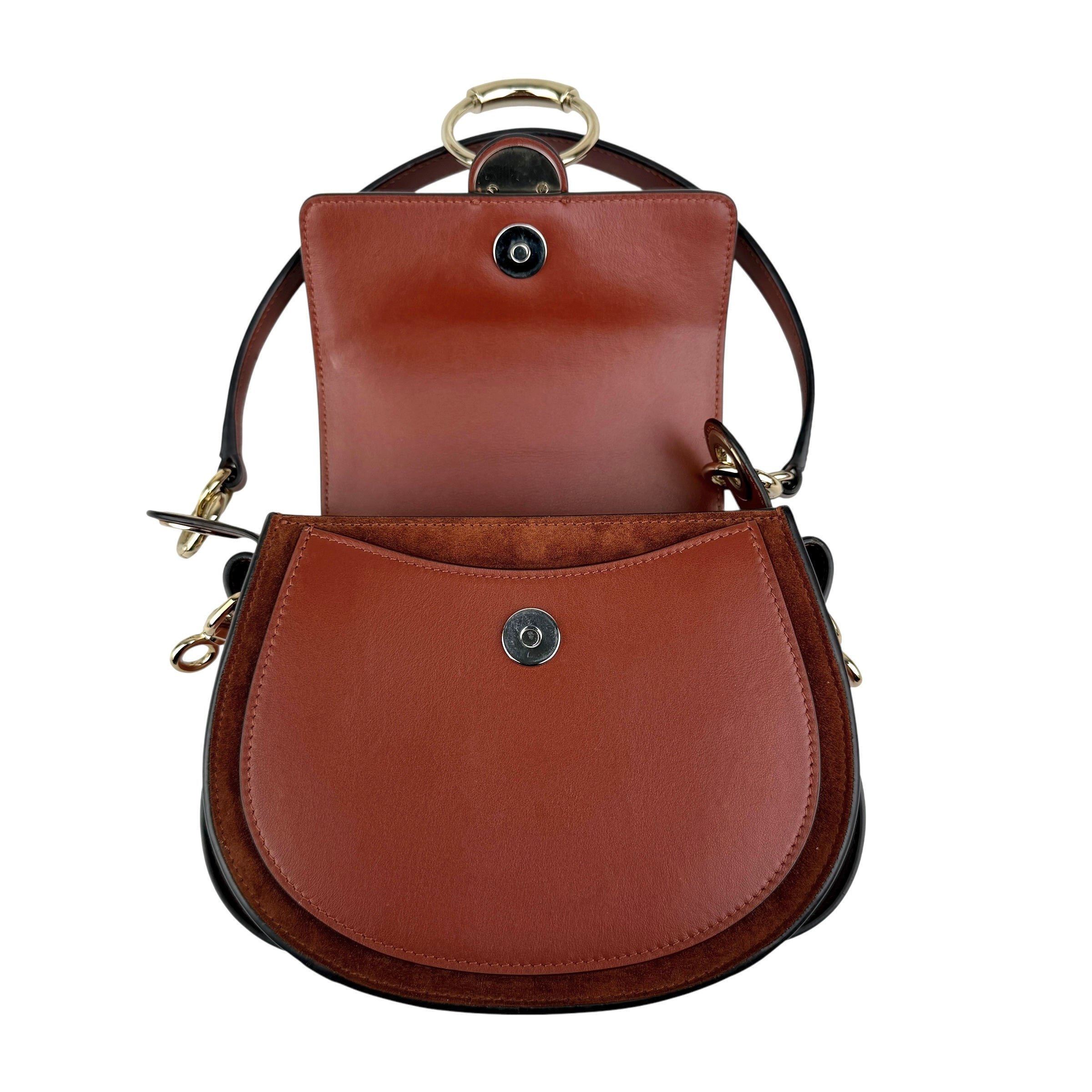 Pre-owned Chloé Tess Bag In Smooth And Suede Leather In Brown bag