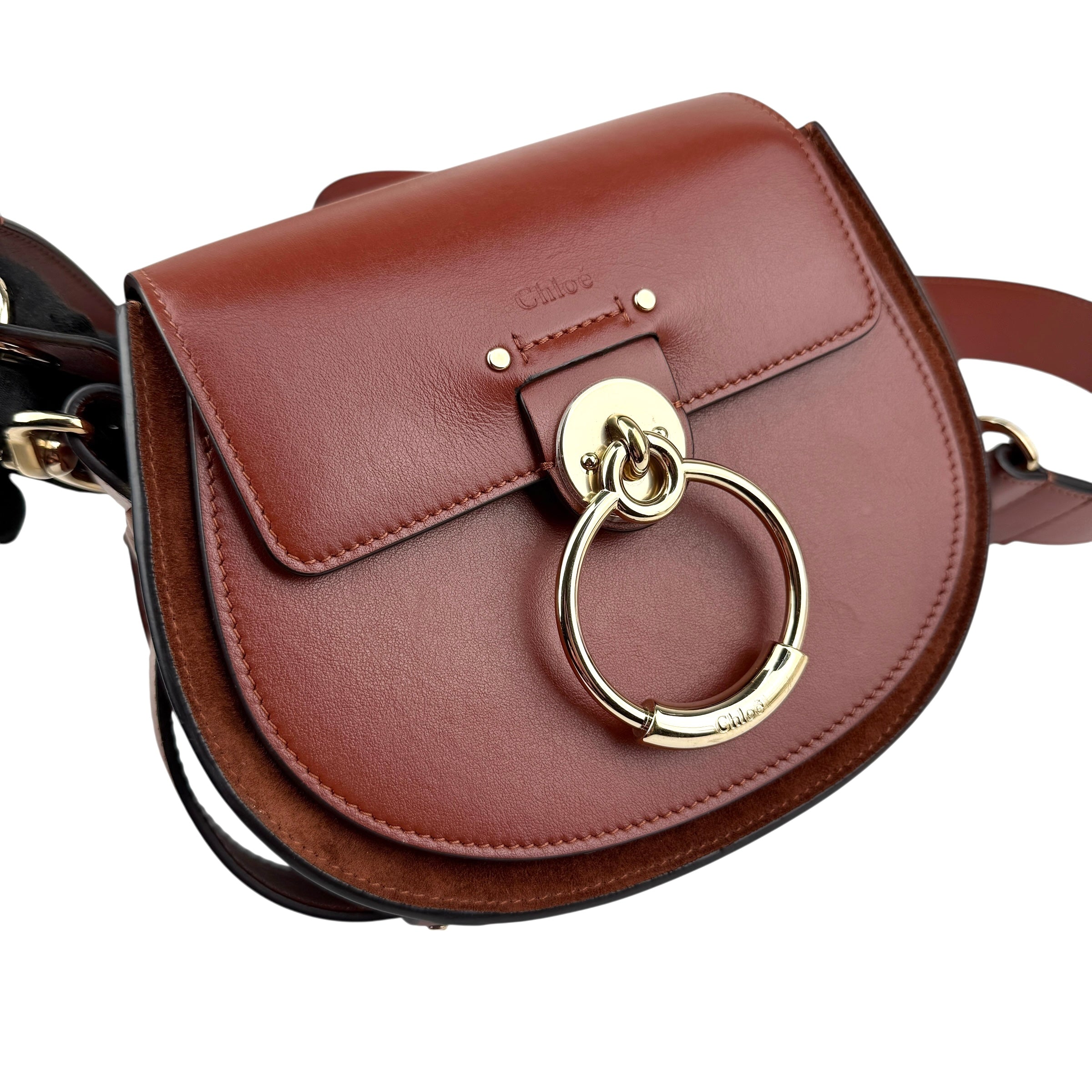 Pre-owned Chloé Tess Bag In Smooth And Suede Leather In Brown bag