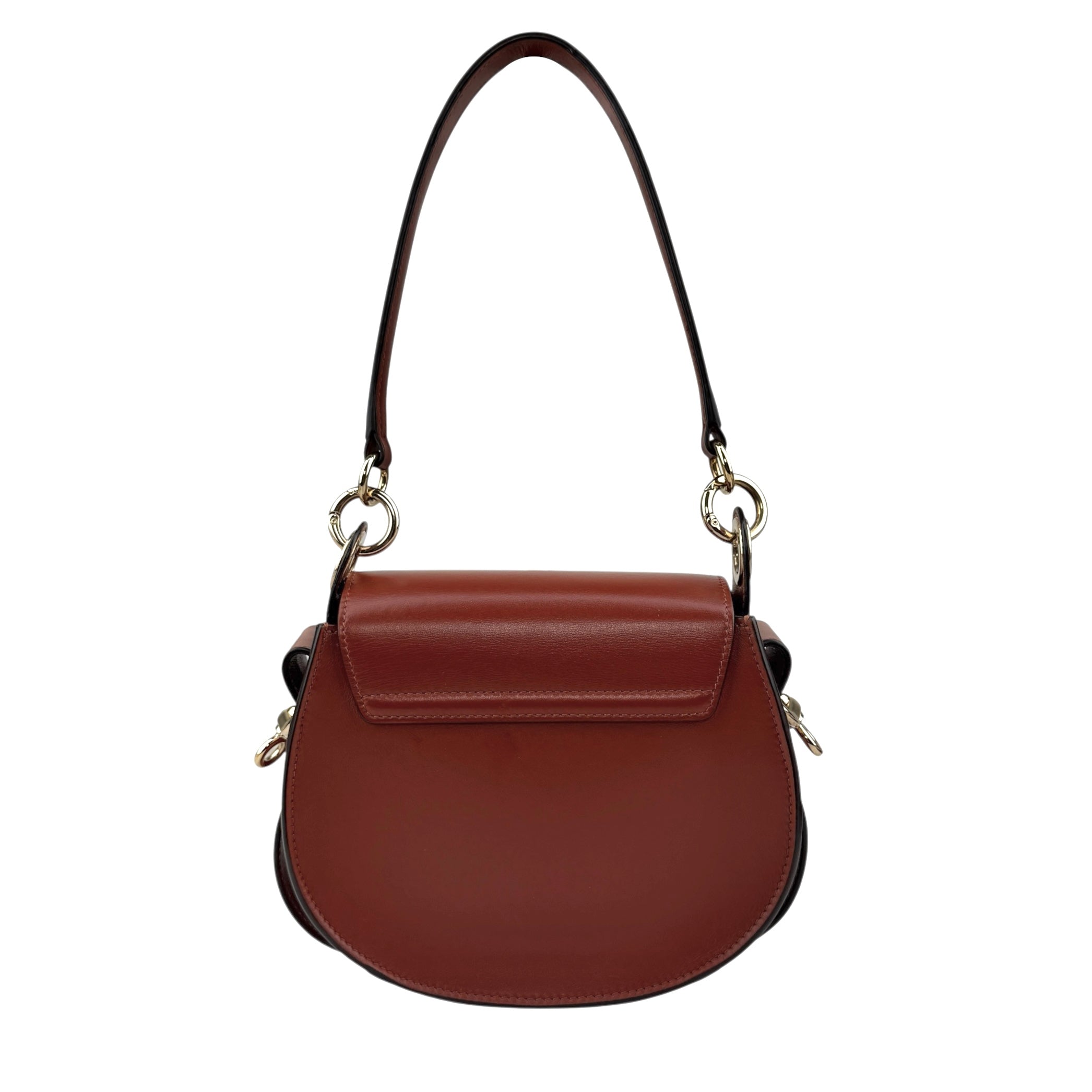 Pre-owned Chloé Tess Bag In Smooth And Suede Leather In Brown bag back view