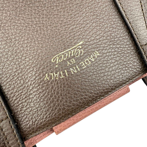 Gucci Grey Pebbled Calfskin Leather Swing Tote Bag