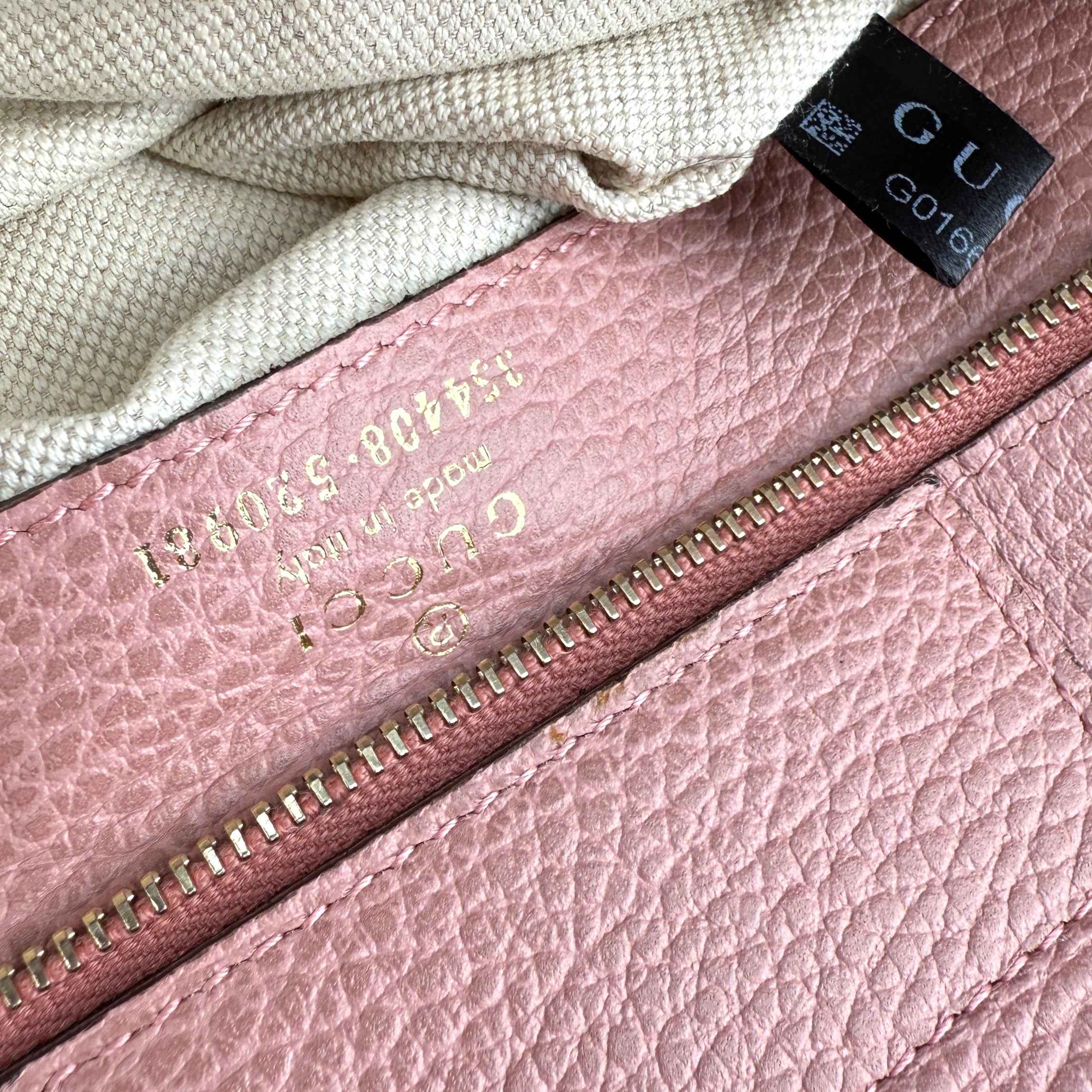 Gucci Grey Pebbled Calfskin Leather Swing Tote Bag