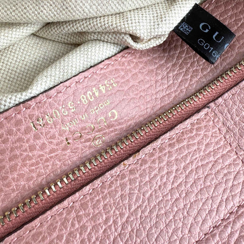Gucci Grey Pebbled Calfskin Leather Swing Tote Bag