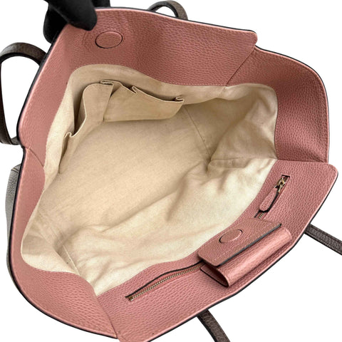 Gucci Grey Pebbled Calfskin Leather Swing Tote Bag