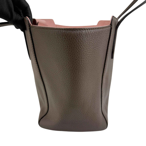 Gucci Grey Pebbled Calfskin Leather Swing Tote Bag