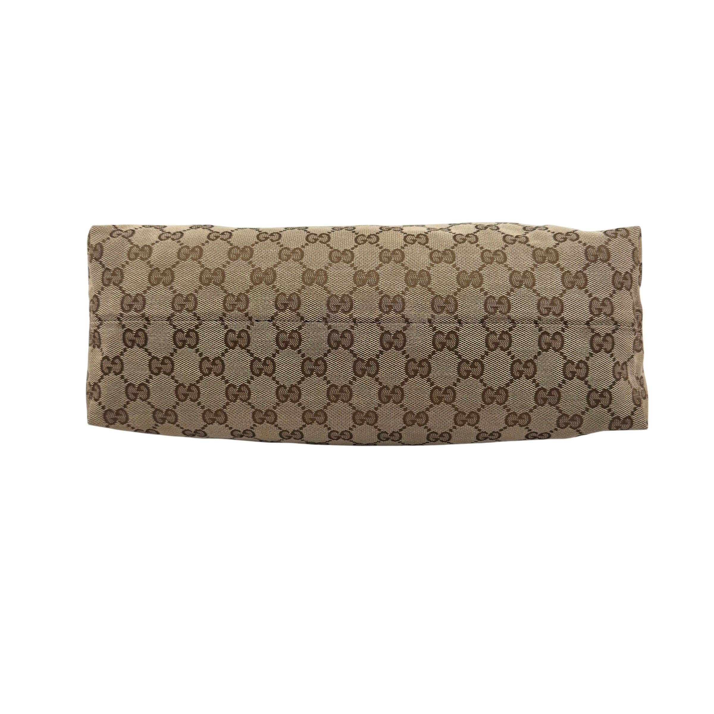 Pre-owned Gucci Beige GG Canvas Medium Horsebit Hobo bag