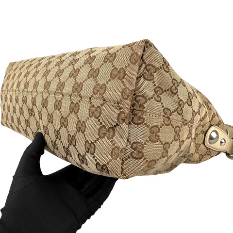 Pre-owned Gucci Beige GG Canvas Medium Horsebit Hobo bag