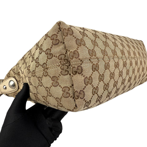 Pre-owned Gucci Beige GG Canvas Medium Horsebit Hobo bag