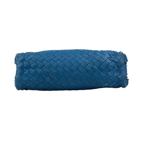Bottega Veneta Blue Intrecciato Leather Nodini Crossbody Bag