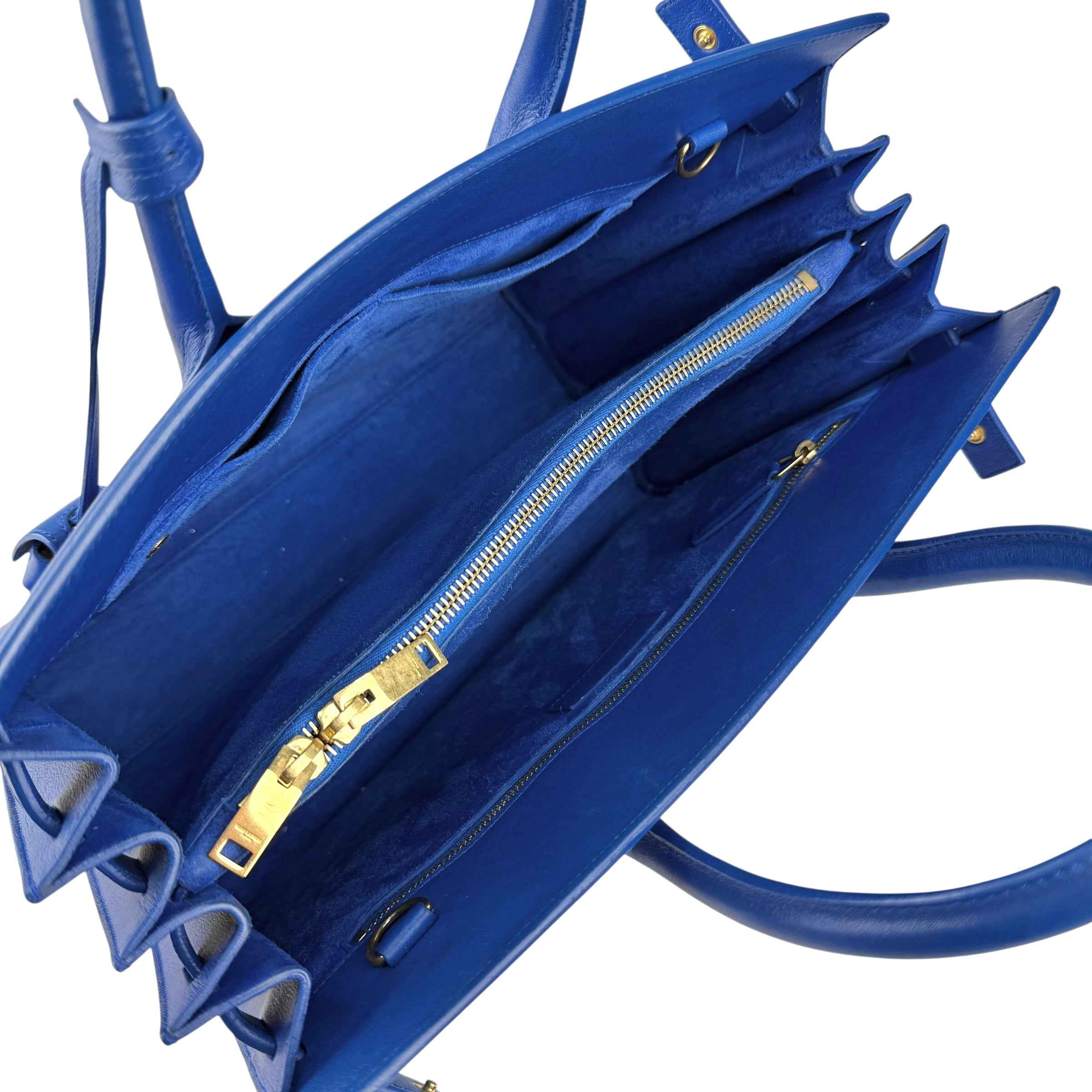 Large Saint Laurent Sac De Jour Tote Sapphire