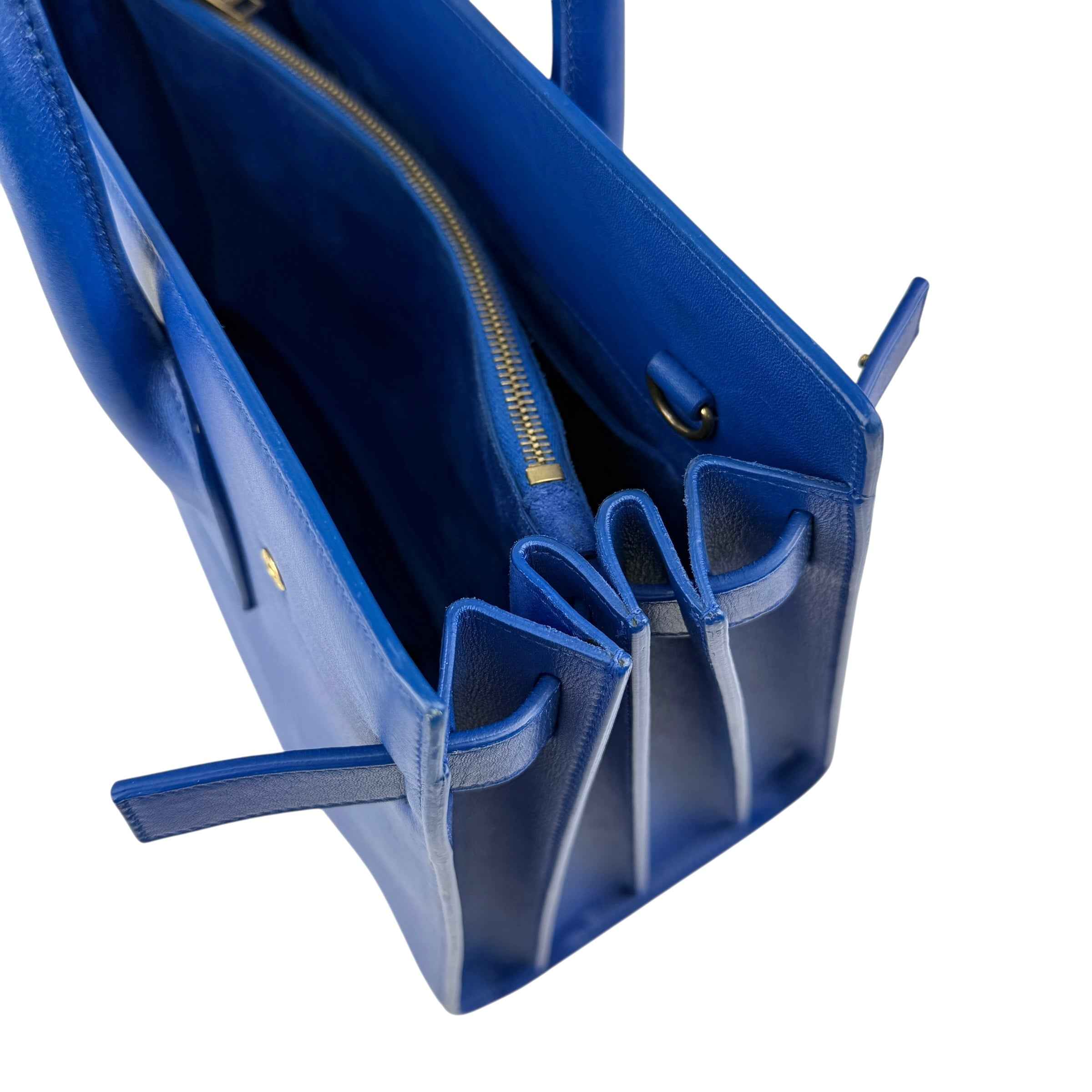 Large Saint Laurent Sac De Jour Tote Sapphire