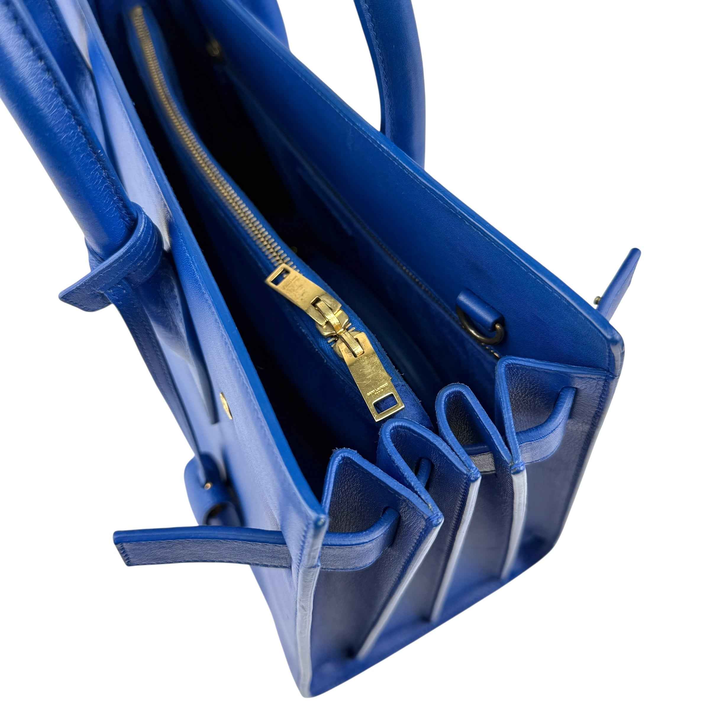 Large Saint Laurent Sac De Jour Tote Sapphire