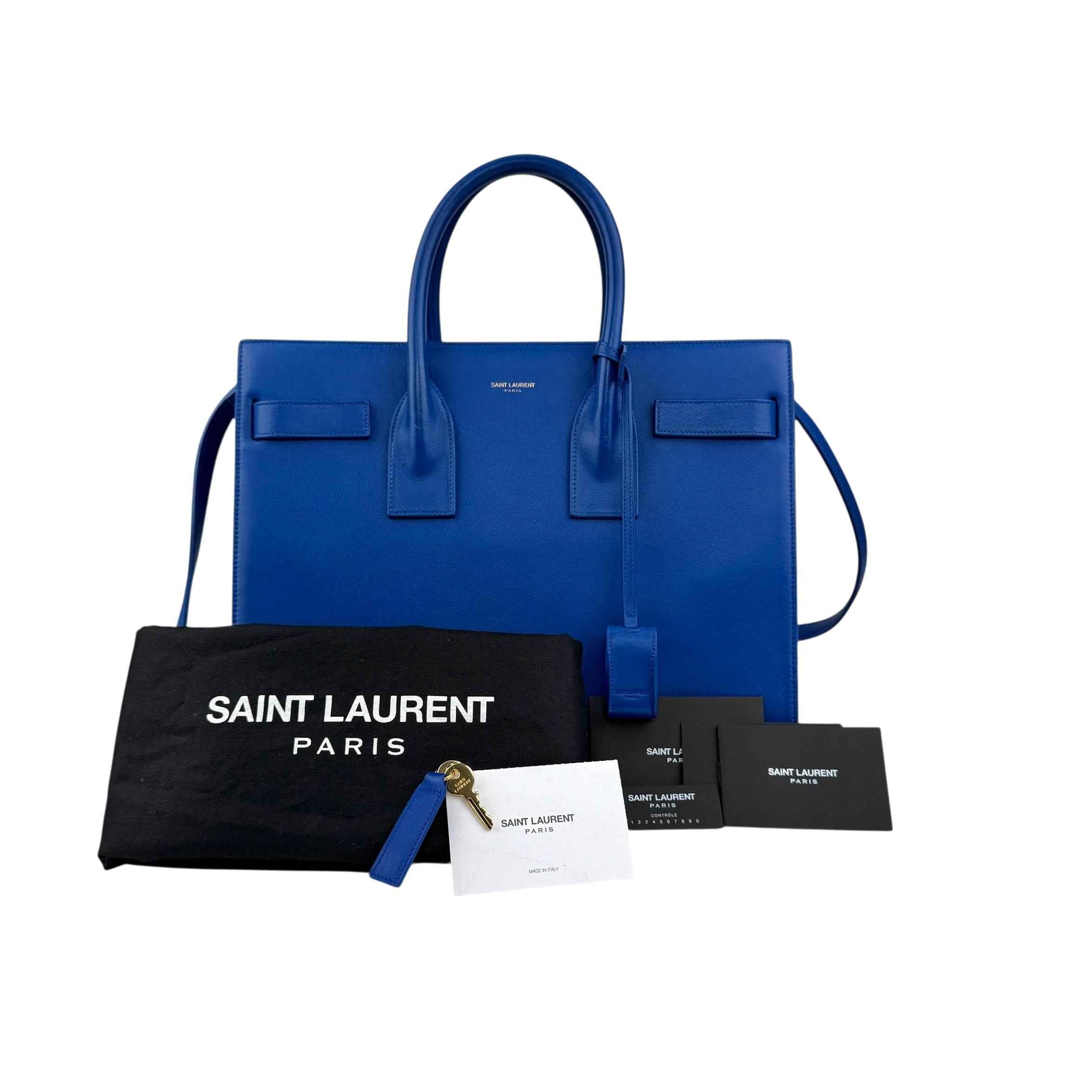 Large Saint Laurent Sac De Jour Tote Sapphire